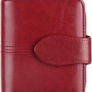 Women's Leather Wallet Small RFID Bifold Card Holder Compact Travel